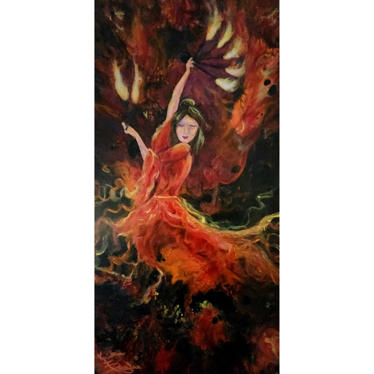 Fire Dancer, 10"x20" acrylic on canvas